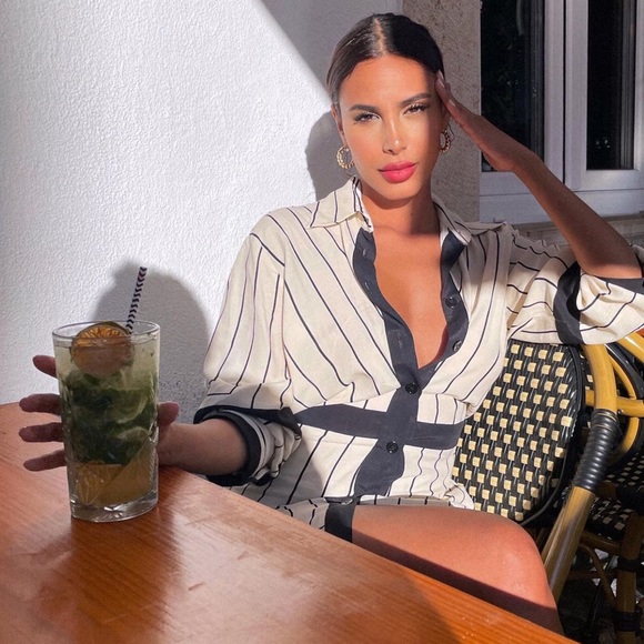 Zara Stripe Shirt Dress - Picture 4 of 12